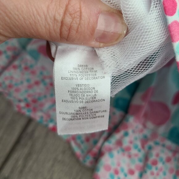 Sweet Heart Rose floral halter dress teal pink girls size 5 - Picture 10 of 10